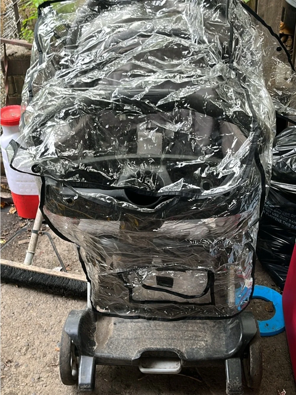 Plastic stroller cover
